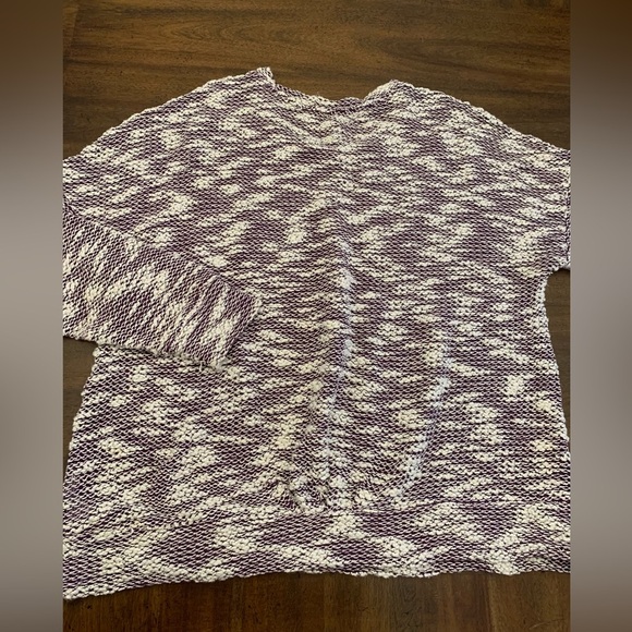 Purple and White Women's Sweater - Picture 3 of 3